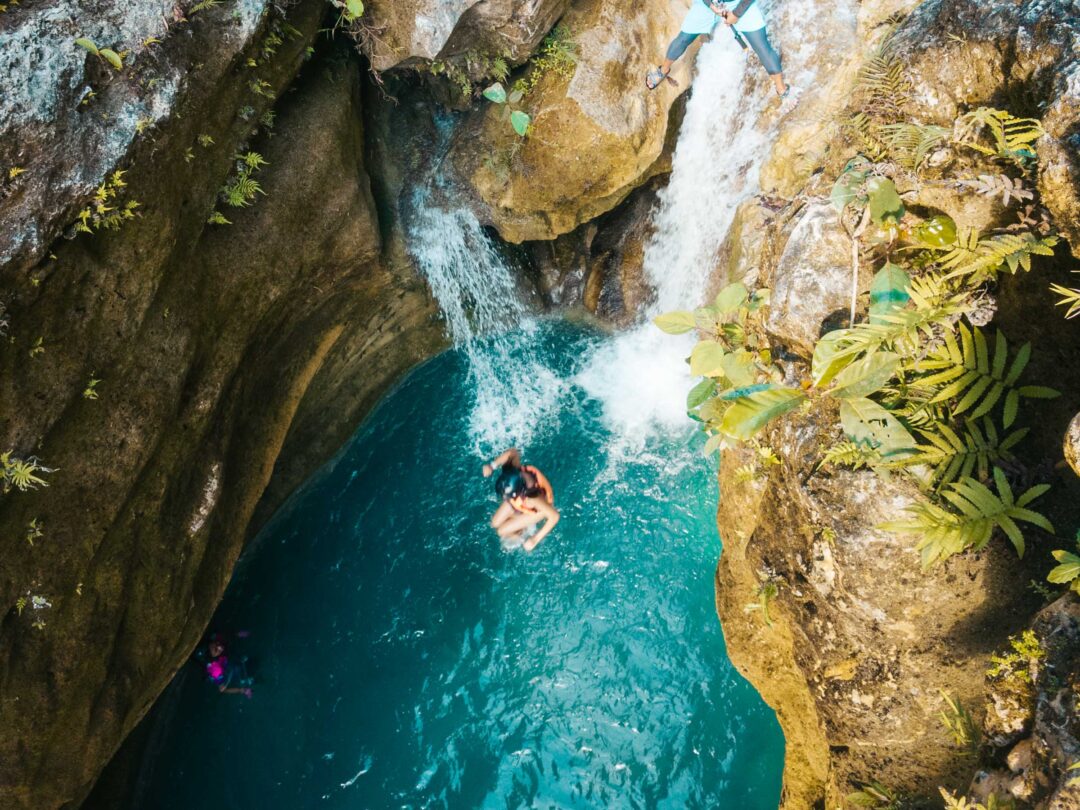 Kawasan Falls Canyoneering first jump