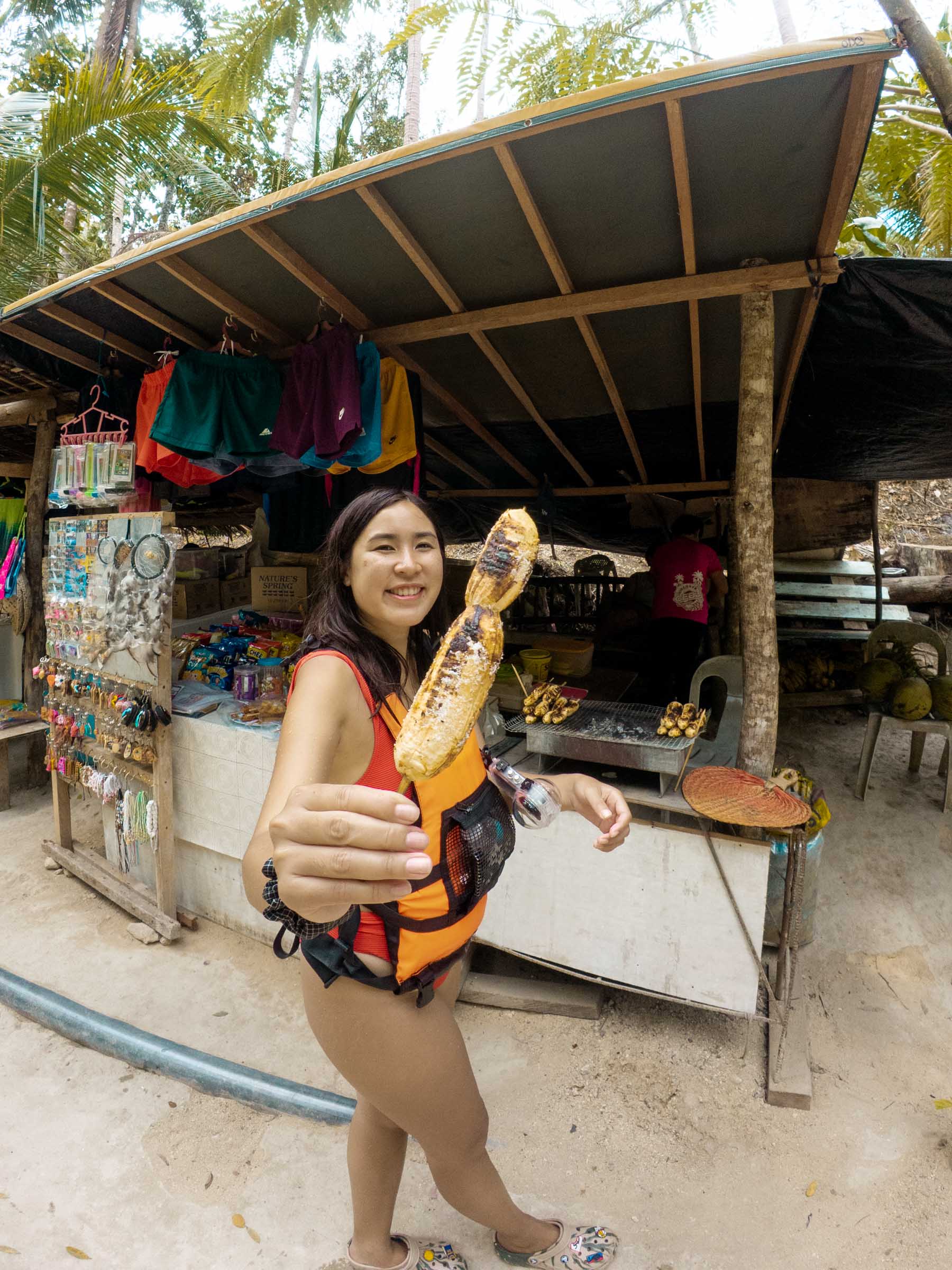 Kawasan Falls Canyoneering: Complete Guide 37 Grilled banana at Kawasan Falls