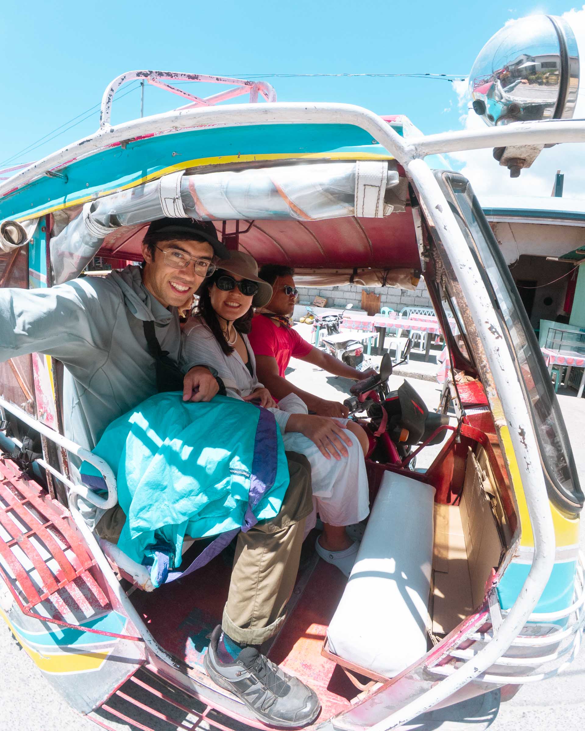 Riding tricycle in Moalboal Cebu
