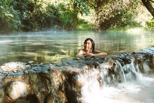 Relaxing at Sai Ngam Hot Spring