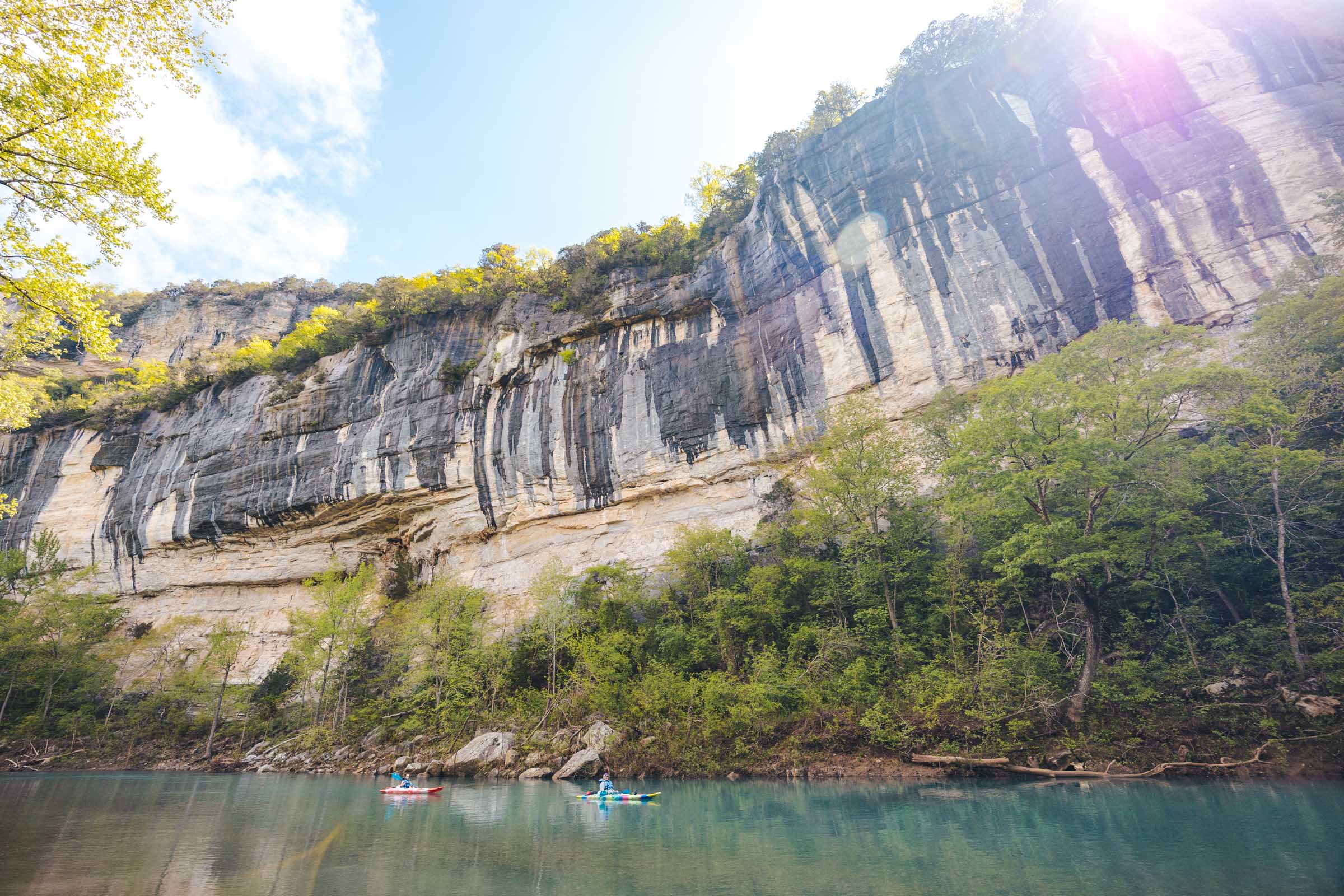 How to Float the Buffalo River in Arkansas: Complete Guide 22 Kayaker at Big Bluff on Buffalo River
