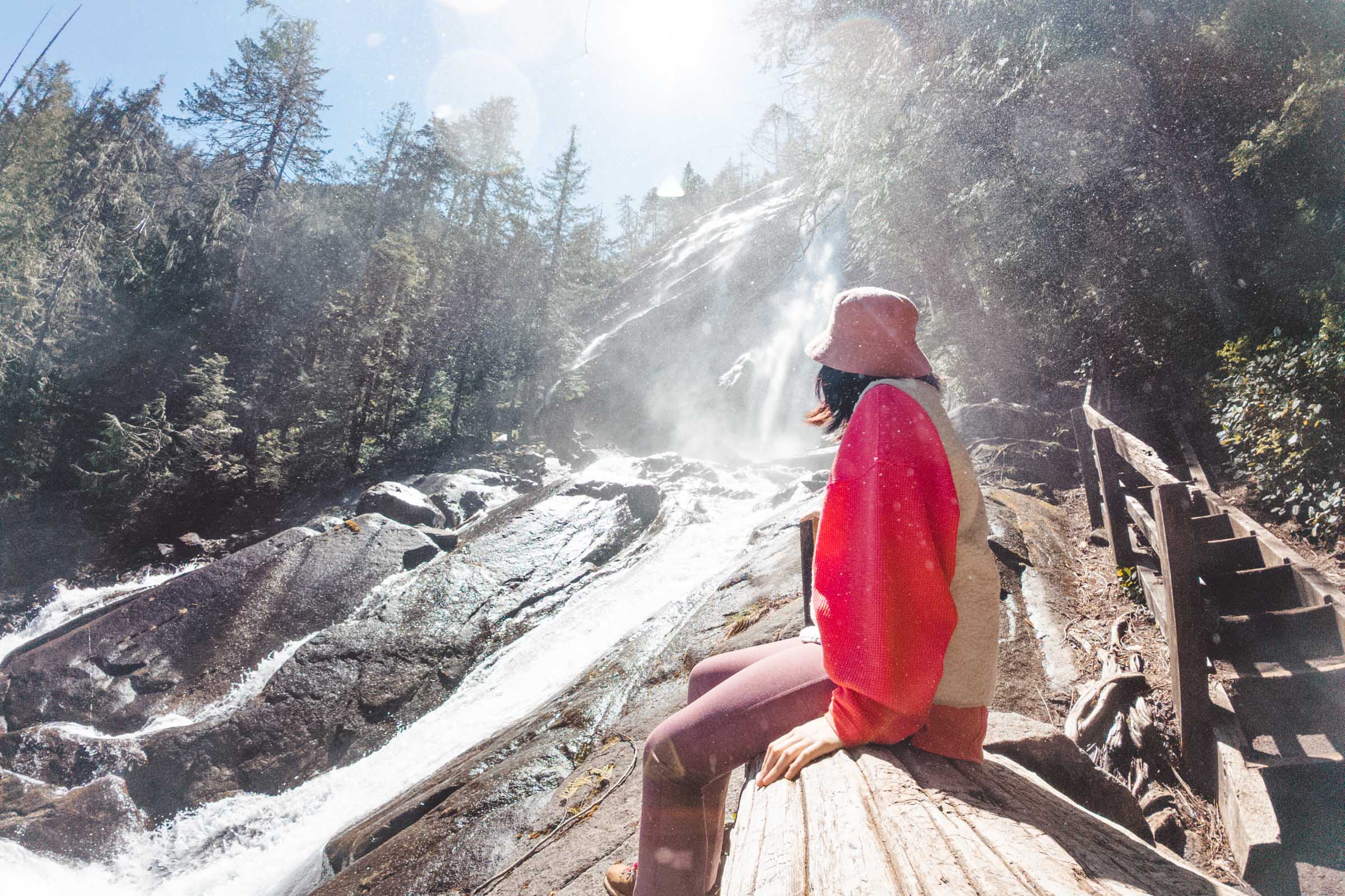Misty spray from Bridal Veil Falls