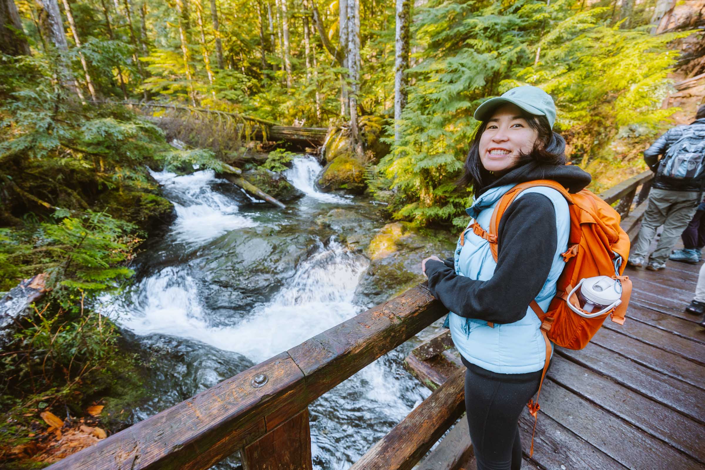 Lake 22 Trail in Washington: Complete Hiking Guide 1 Chloe at Lake 22 creek bridge
