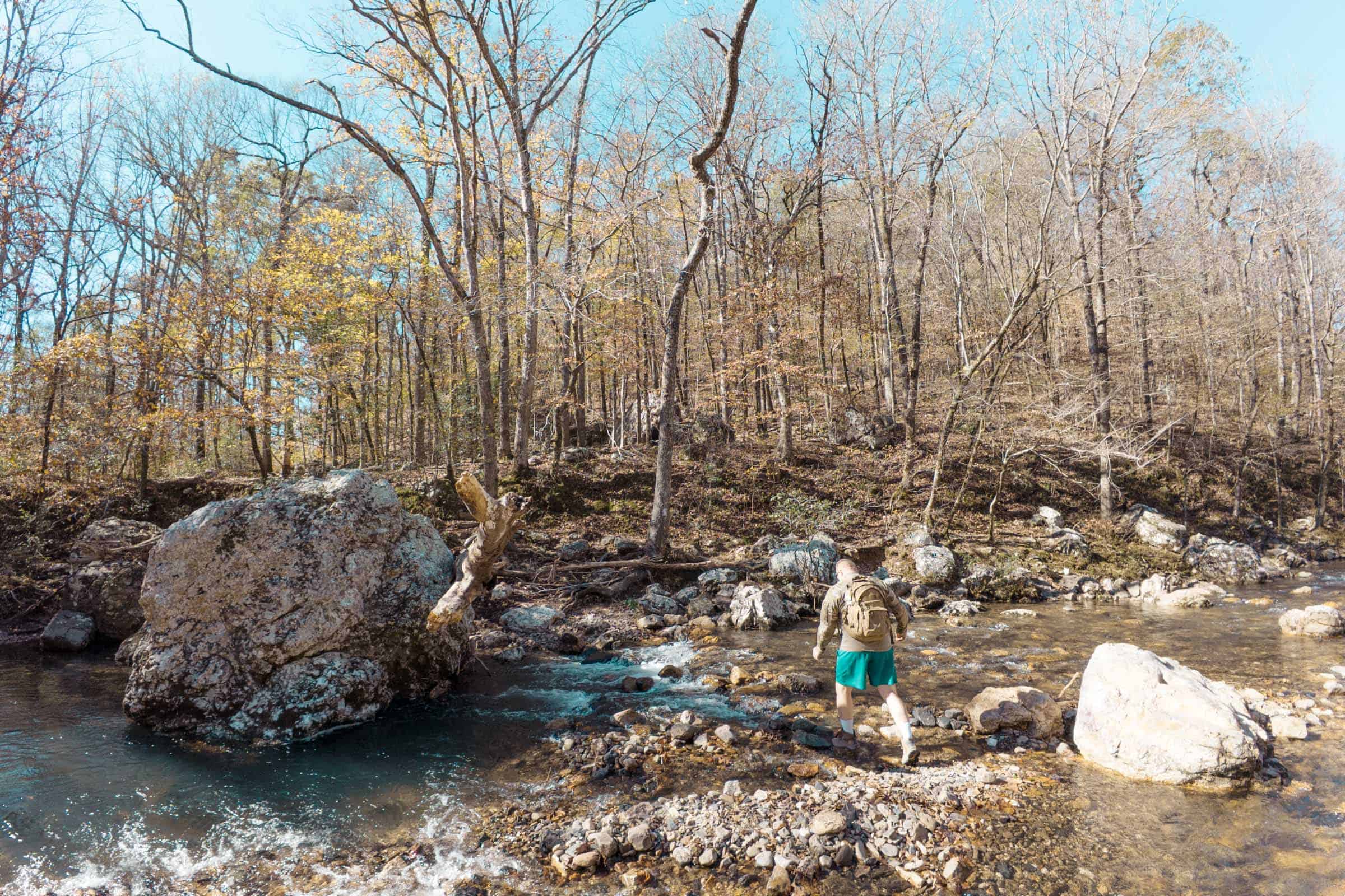 Crossing creek at Little Missouri Trail