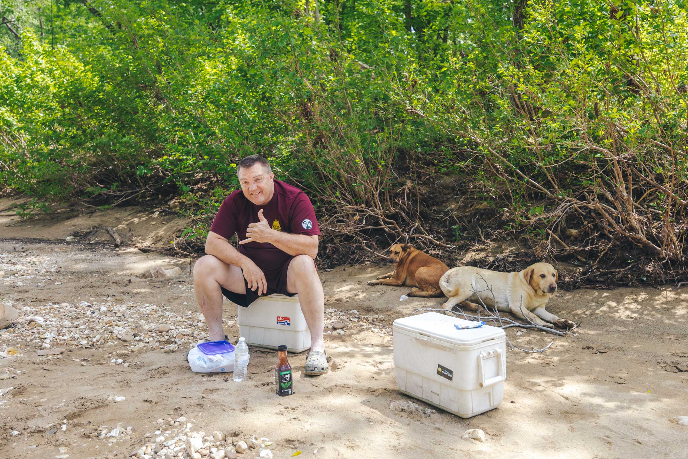 How to Float the Buffalo River in Arkansas: Complete Guide 28 Dad on Buffalo River gravel bar