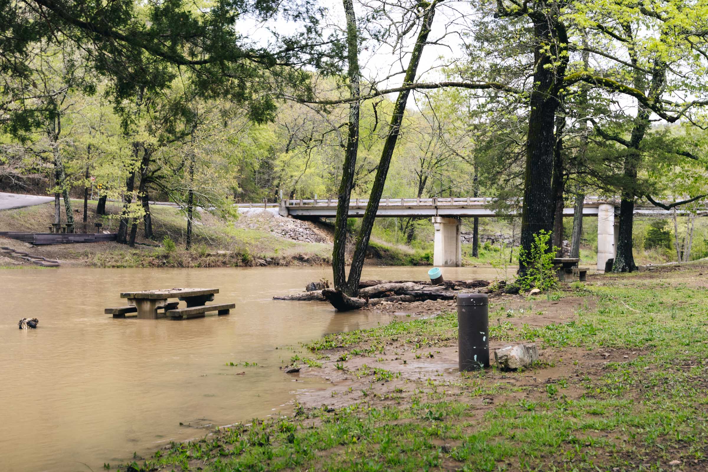 Flooding at Lee Creek Devil's Den State Park Arkansas
