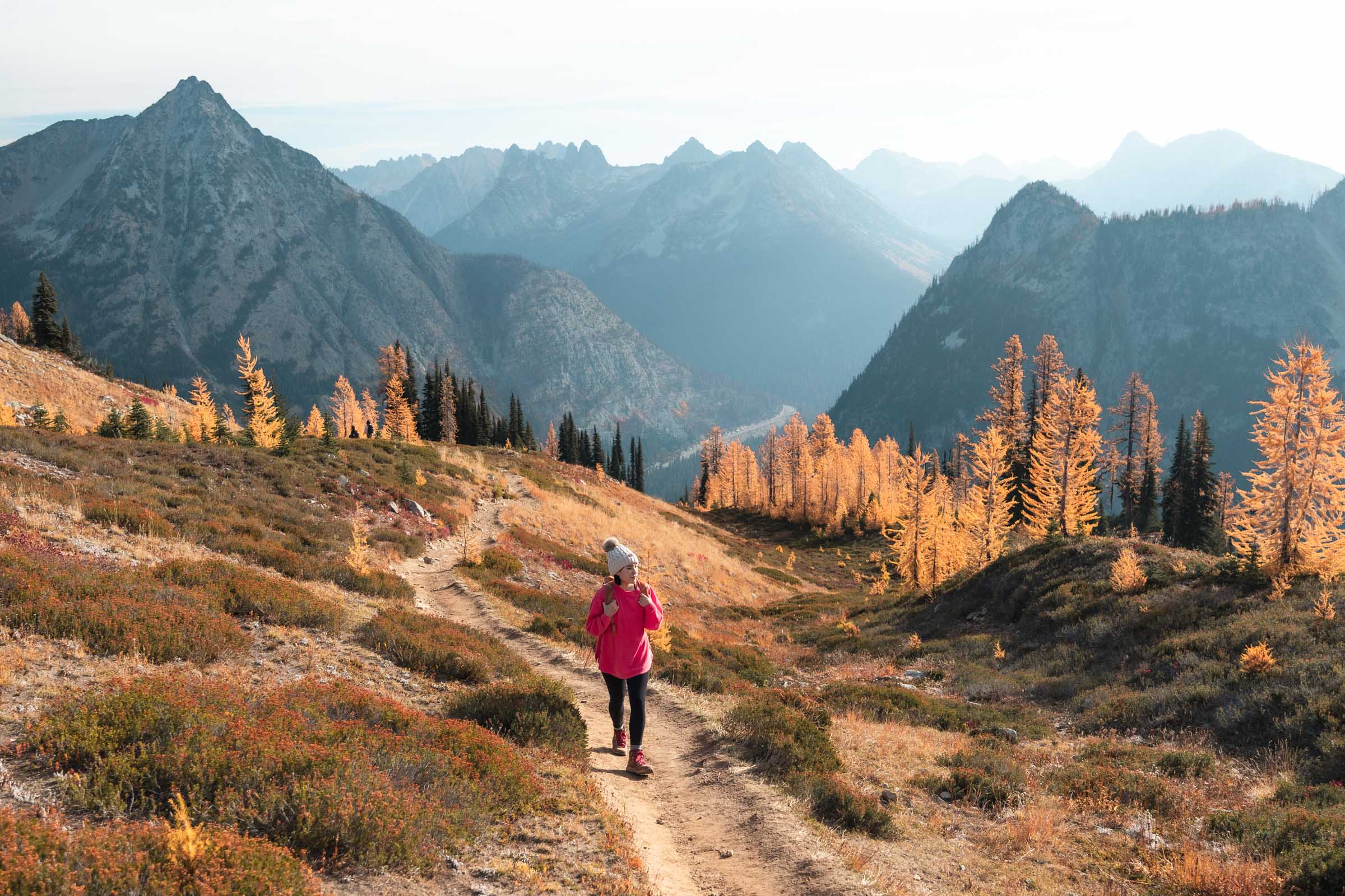 Maple Pass Loop in the North Cascades: Complete Hiking Guide 16 Hiking through larches at Maple Pass