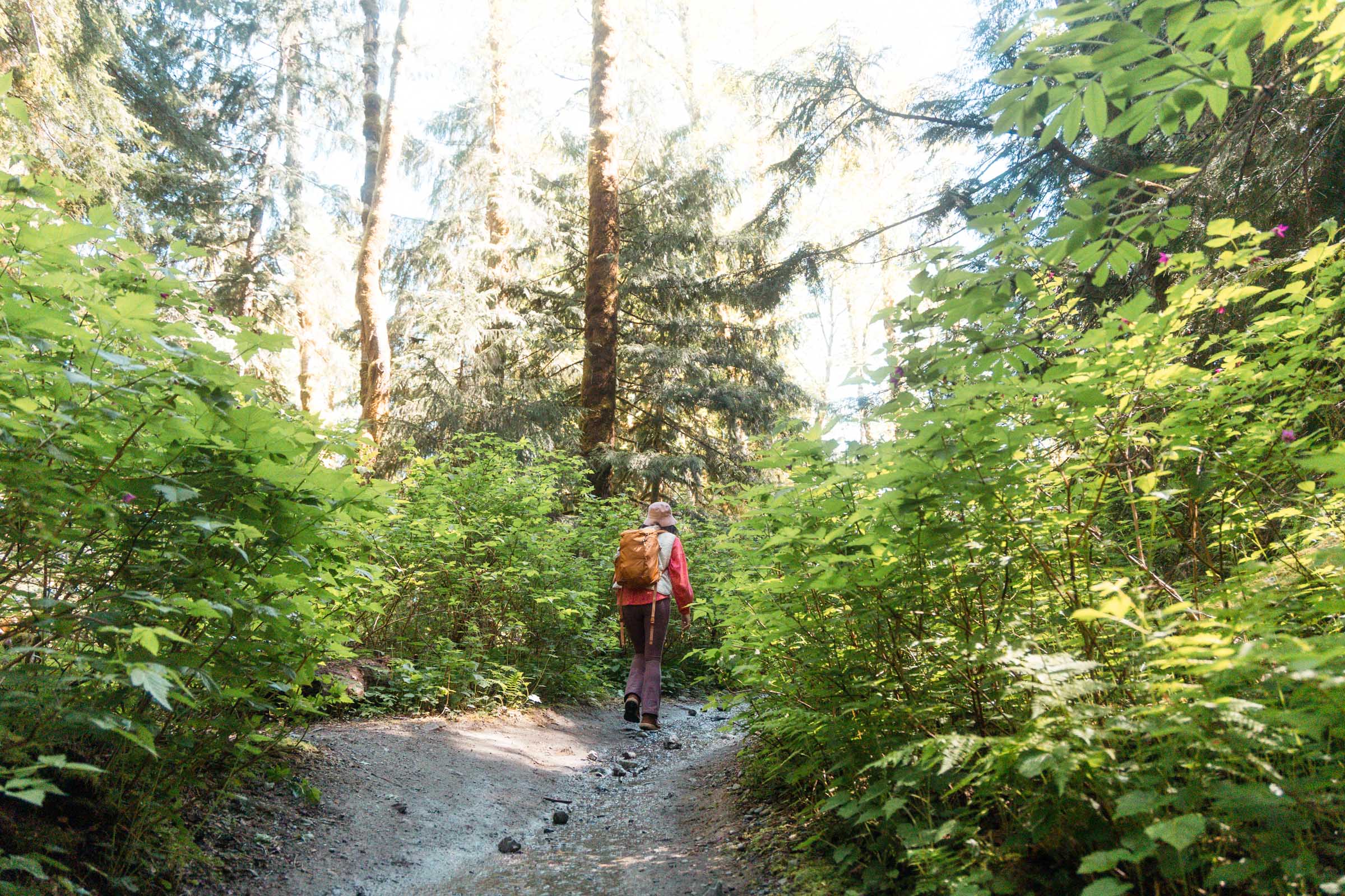 Hiking the Bridal Veil Falls trail in Washington