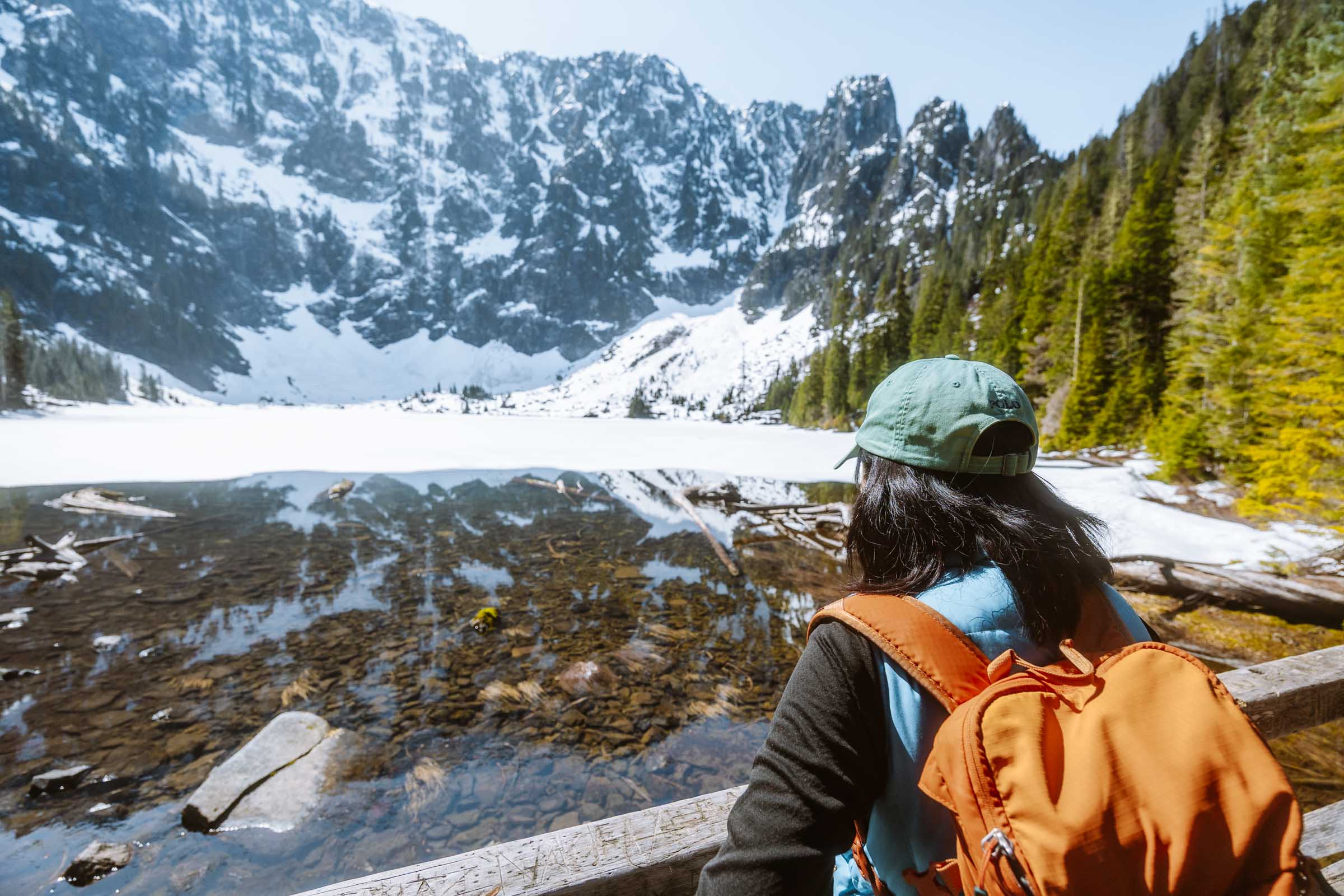 Lake 22 Trail in Washington: Complete Hiking Guide 20 Looking at frozen Lake 22