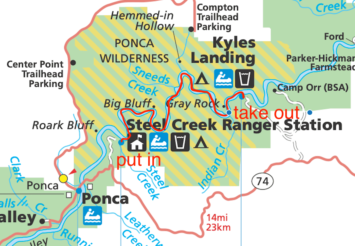 How to Float the Buffalo River in Arkansas: Complete Guide 20 Map of Trey's float on the upper Buffalo River