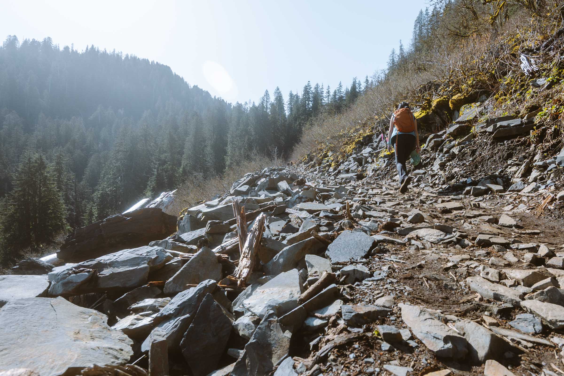 Lake 22 Trail in Washington: Complete Hiking Guide 18 Rocky avalanche zone on Lake 22 trail