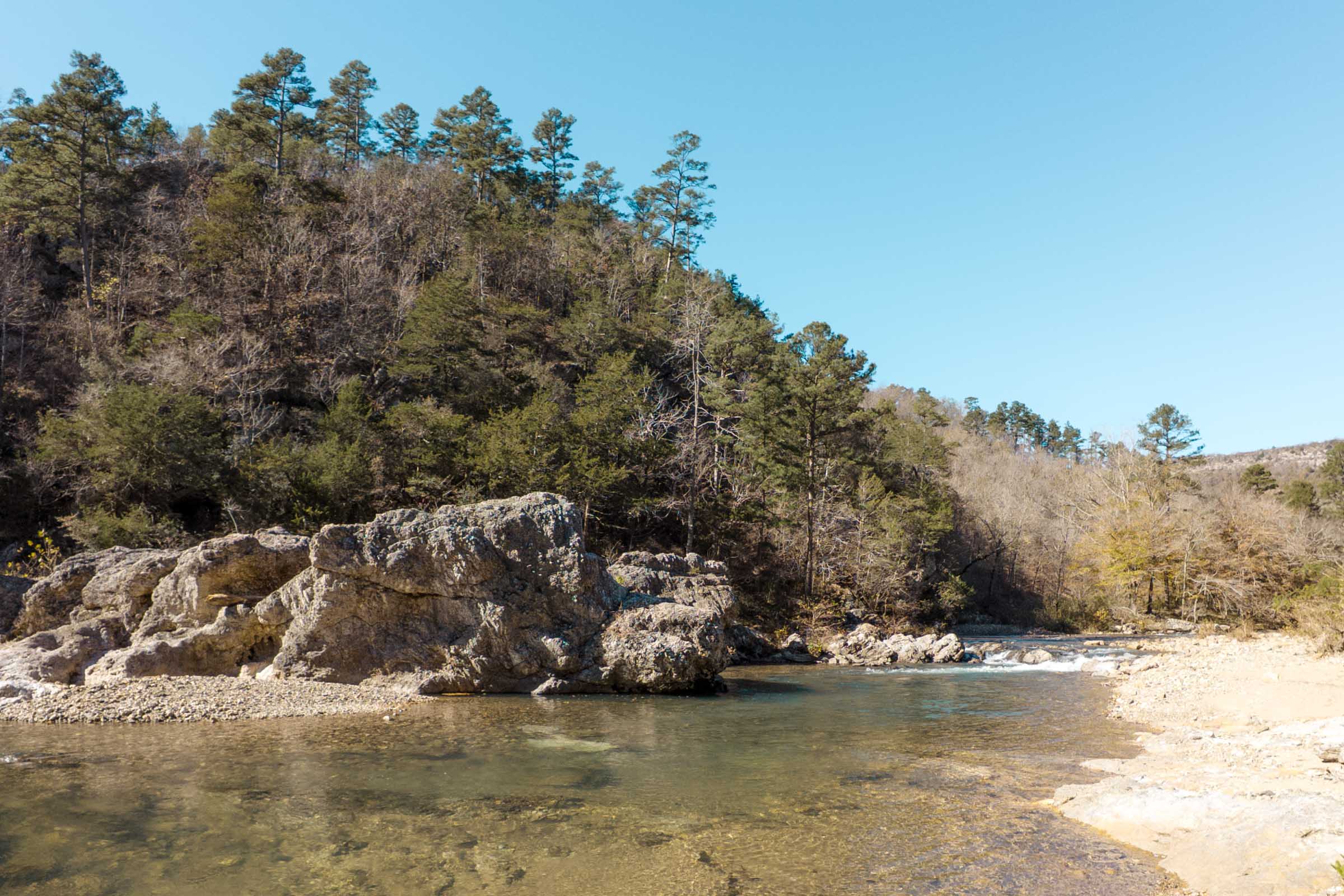 Rocky river at Winding Stairs in Ouachita Mountains