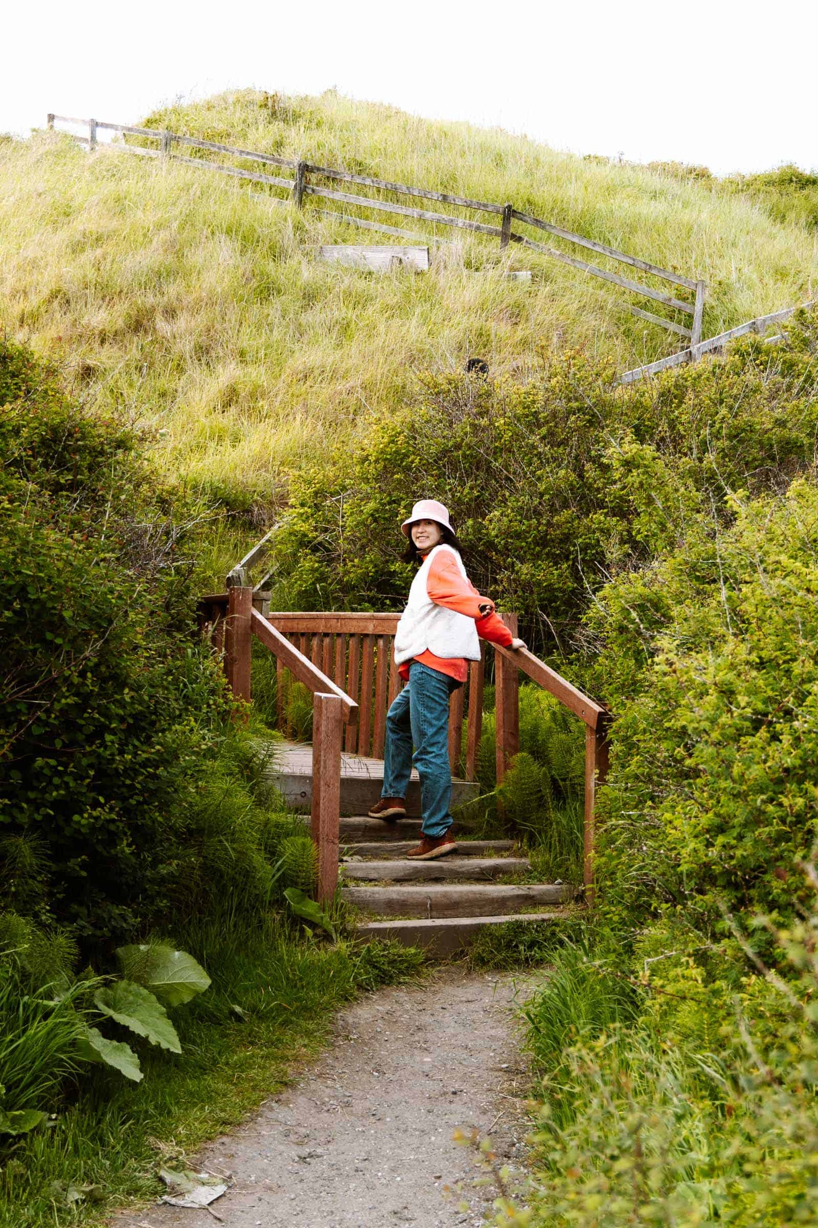 Ebey's Landing stairs at bluff trail
