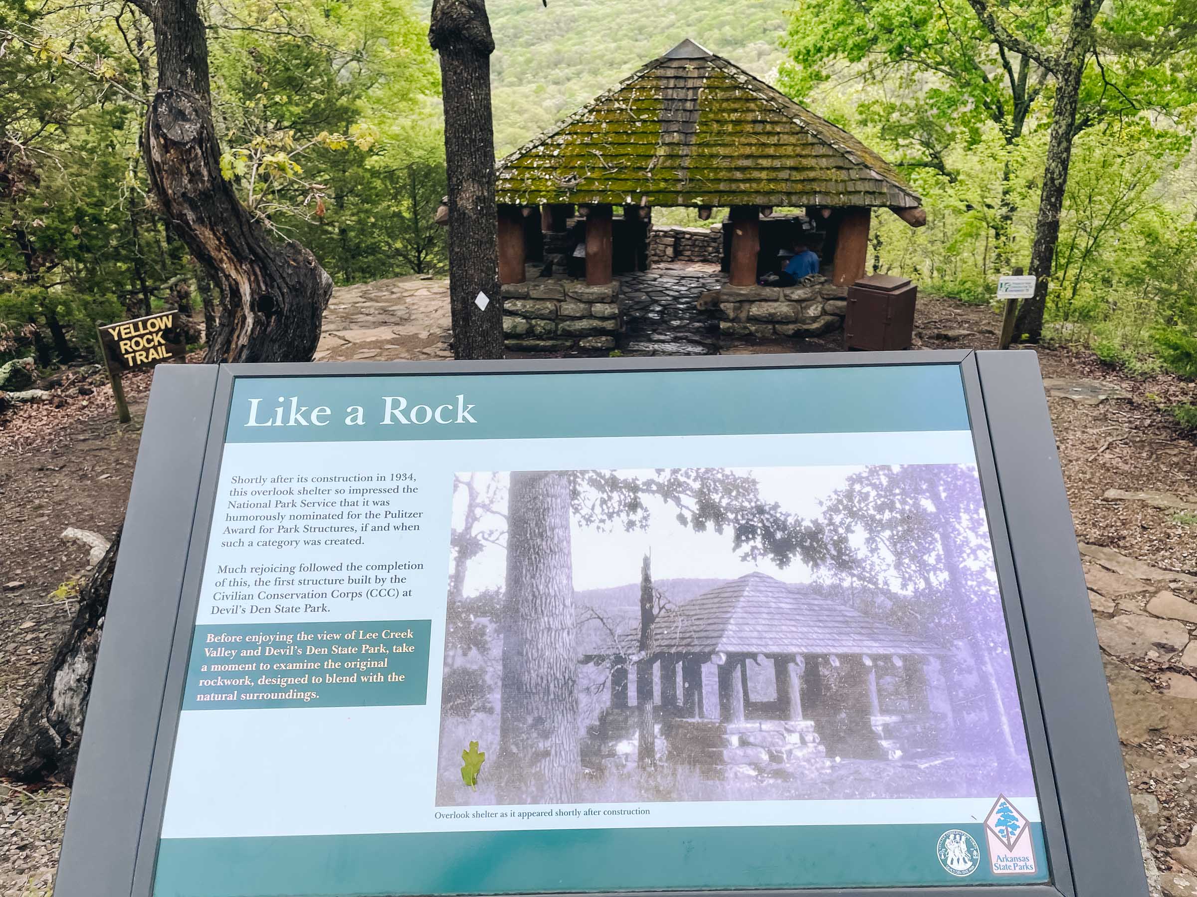 Yellow Rock Trail entrance from CCC Scenic Overlook