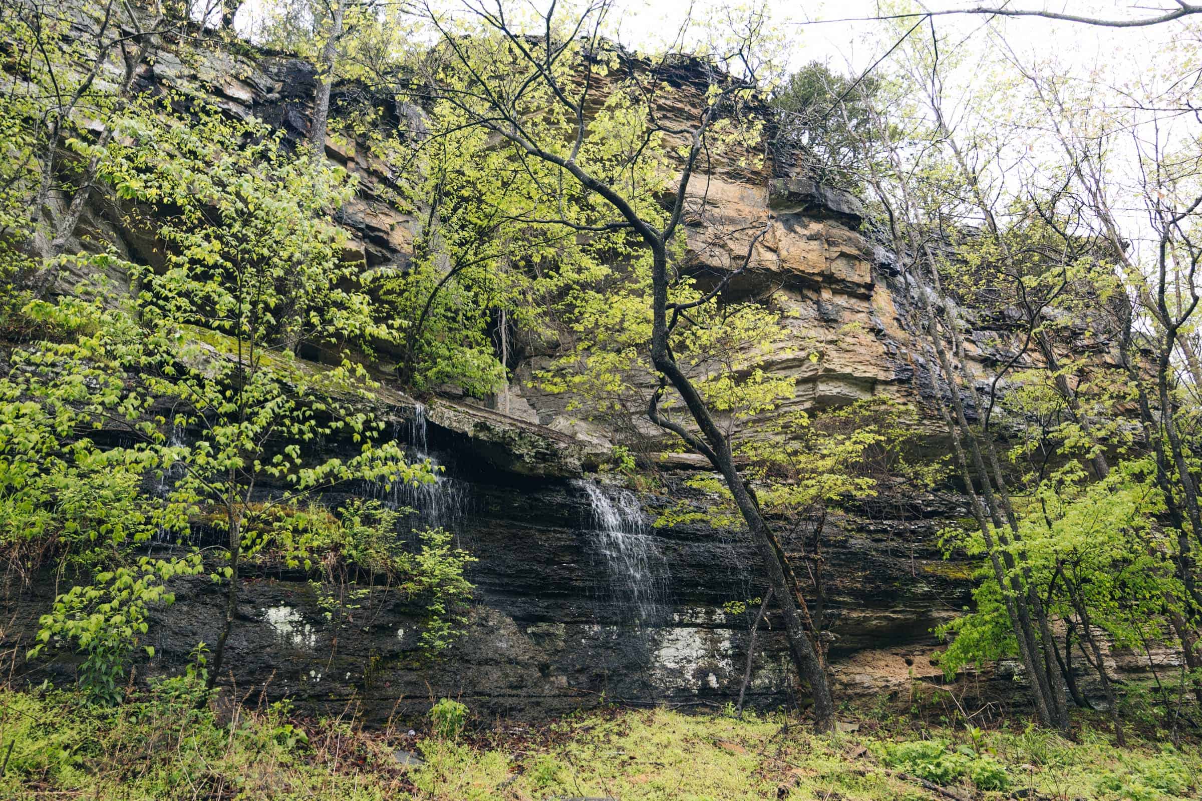 Small waterfall on Yellow Rock Trail Devil's Den State Park