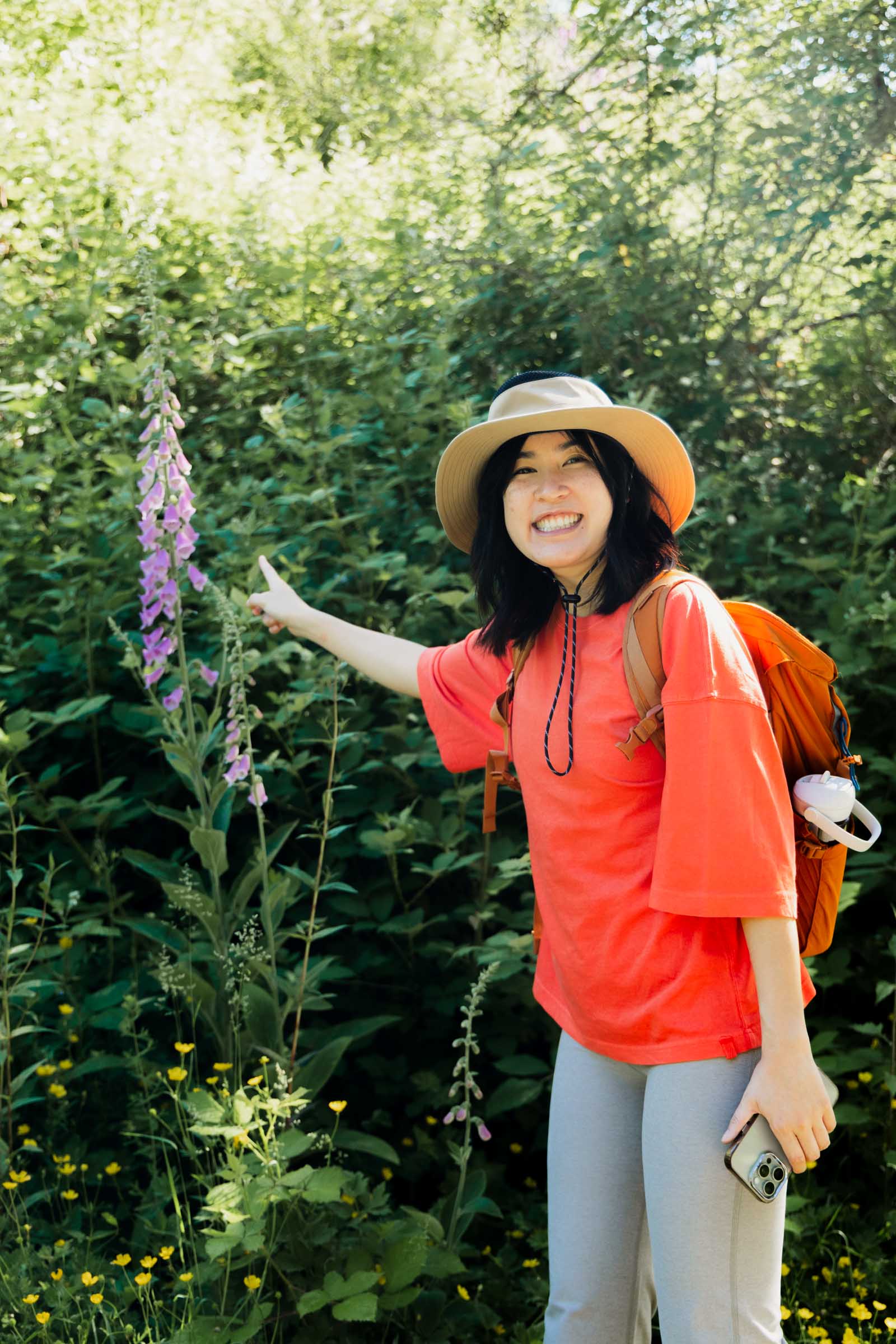 Chloe and foxglove flowers