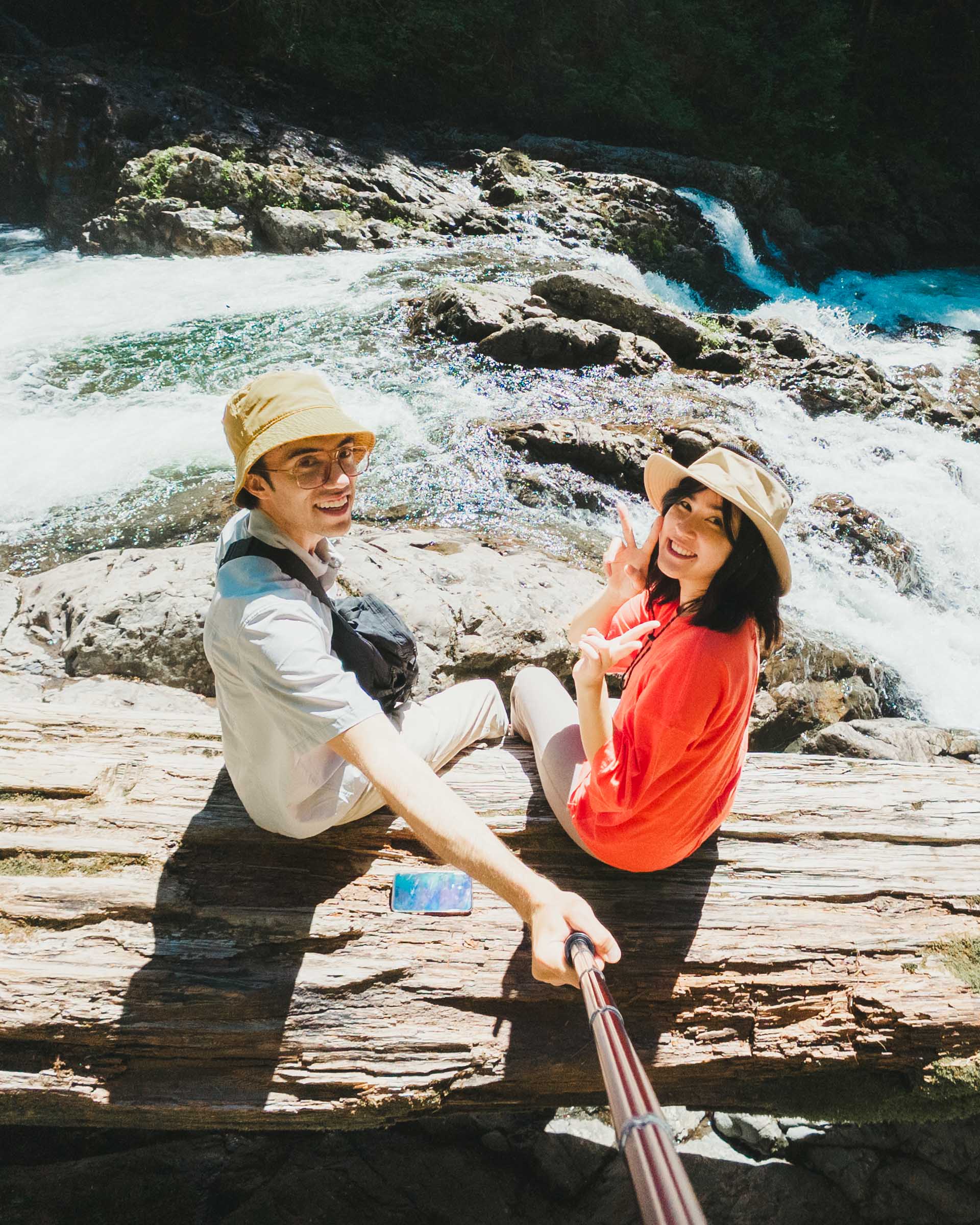 Chloe and Trey at Lower Wallace Falls River
