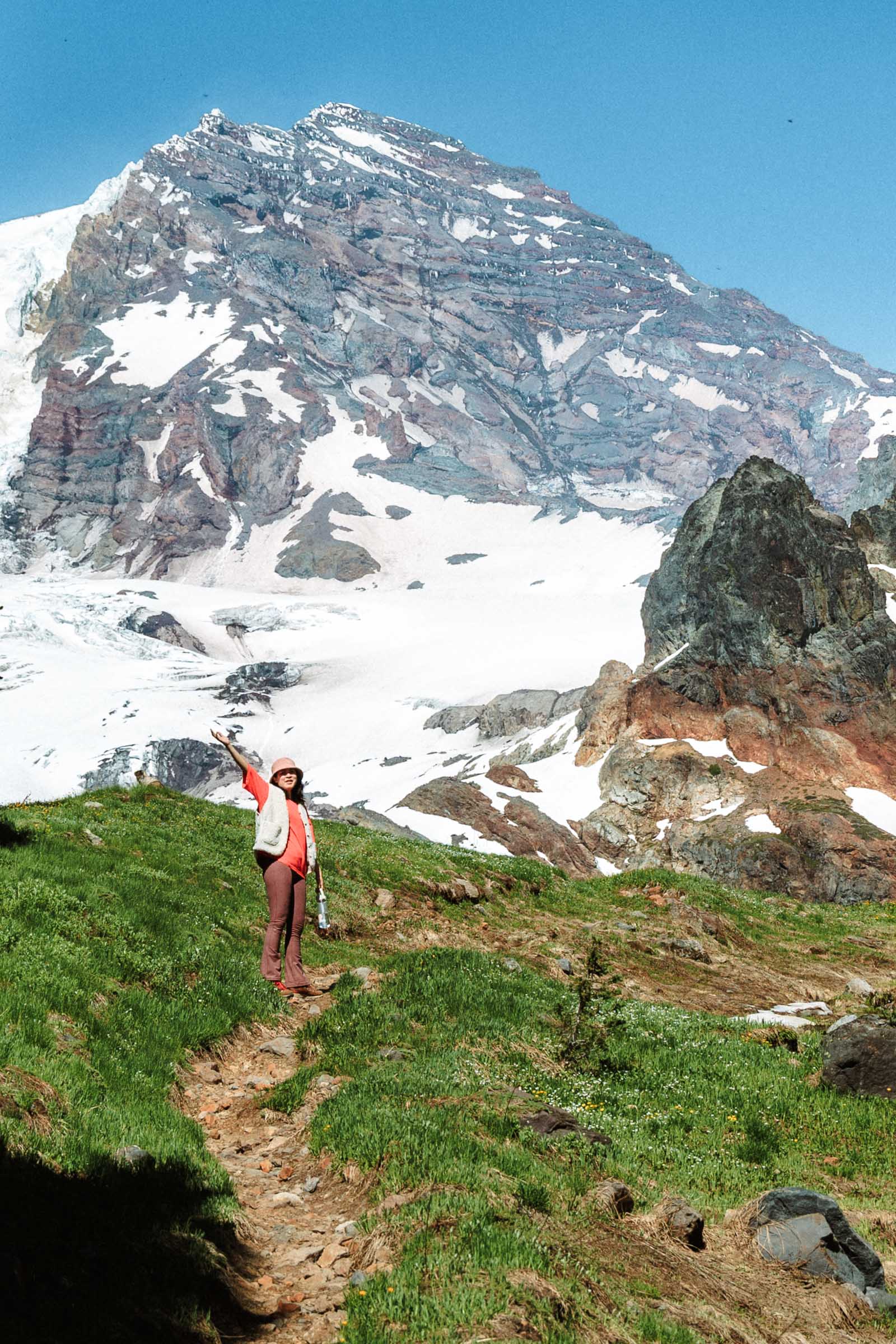 Chloe on trail to Emerald Ridge Mount Rainier