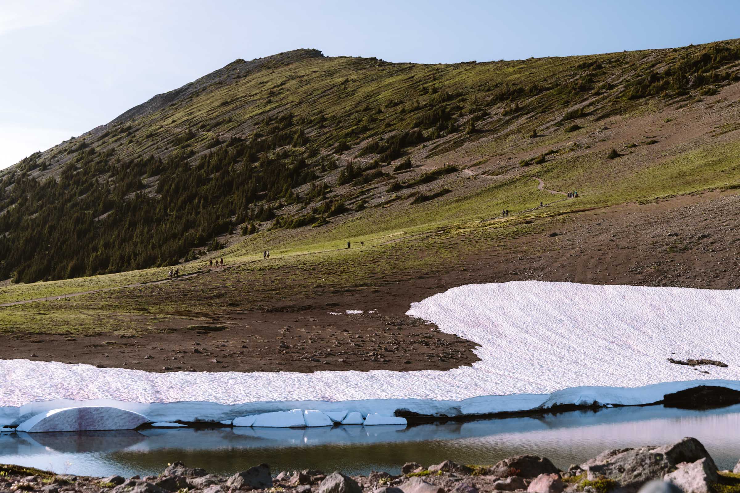 frozen lake mount rainier