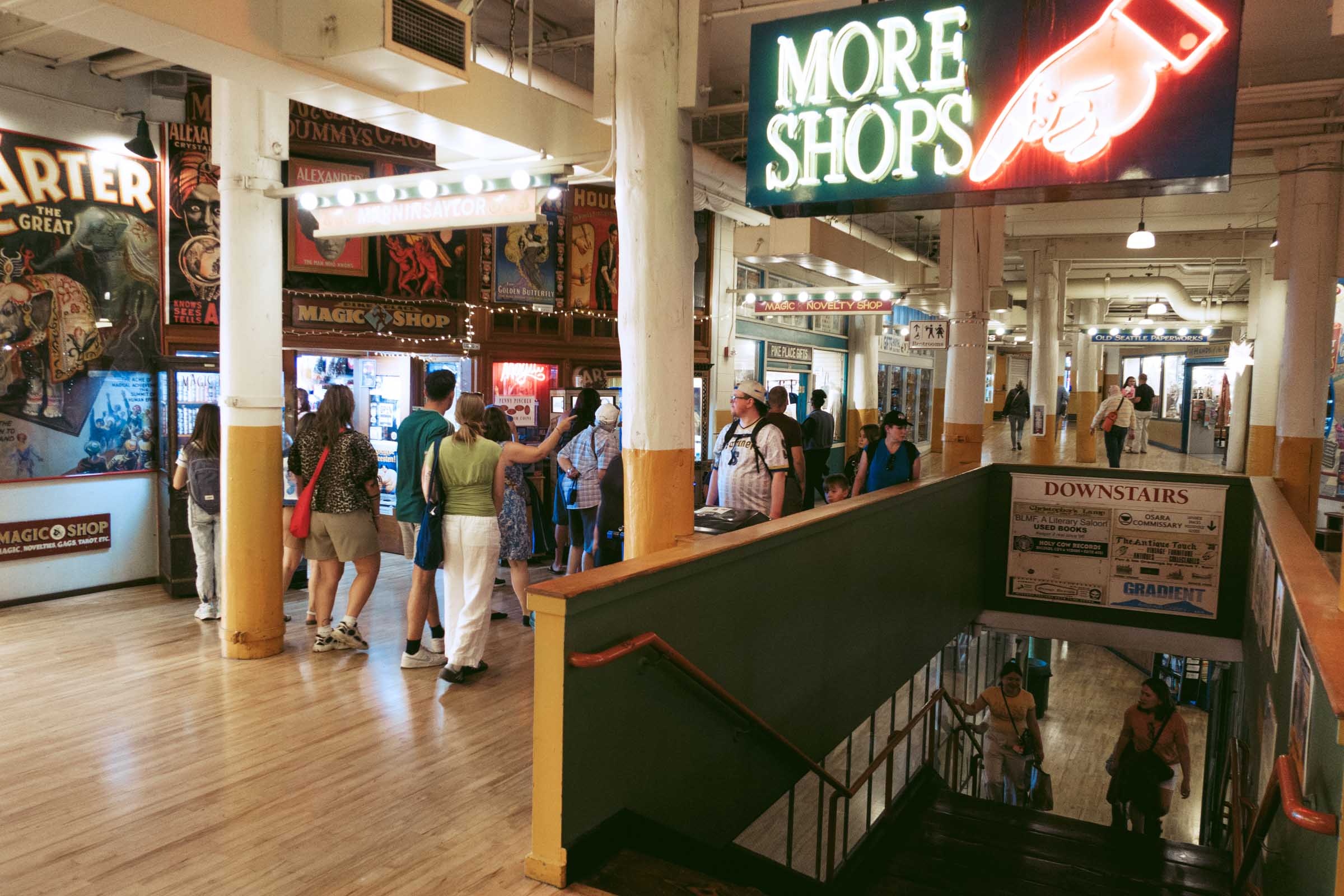 pike place market seattle downstairs