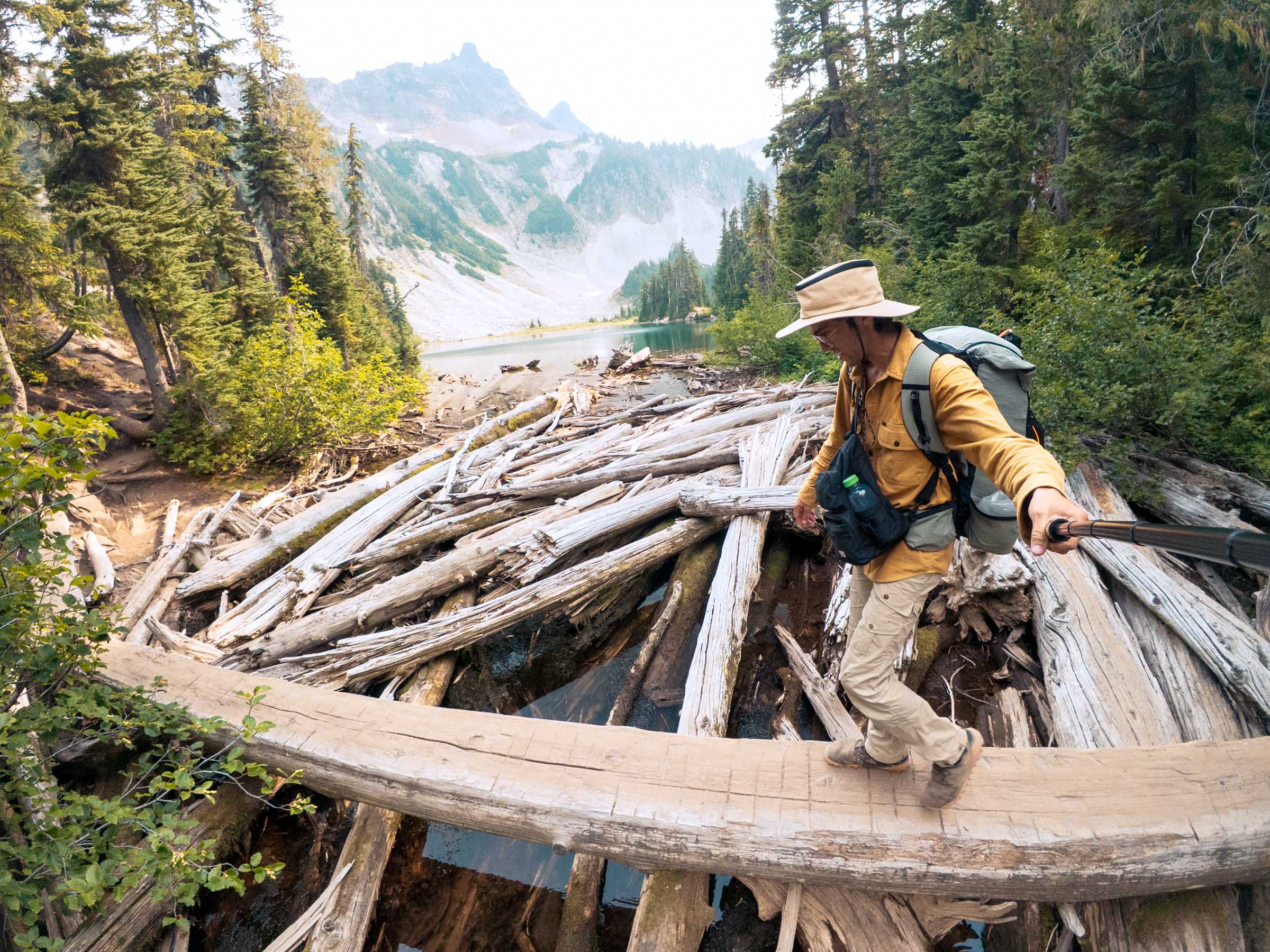 snow lake mount rainier stream crossing