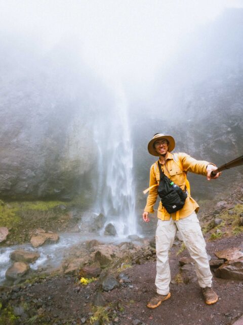 trey at base of comet falls rainier