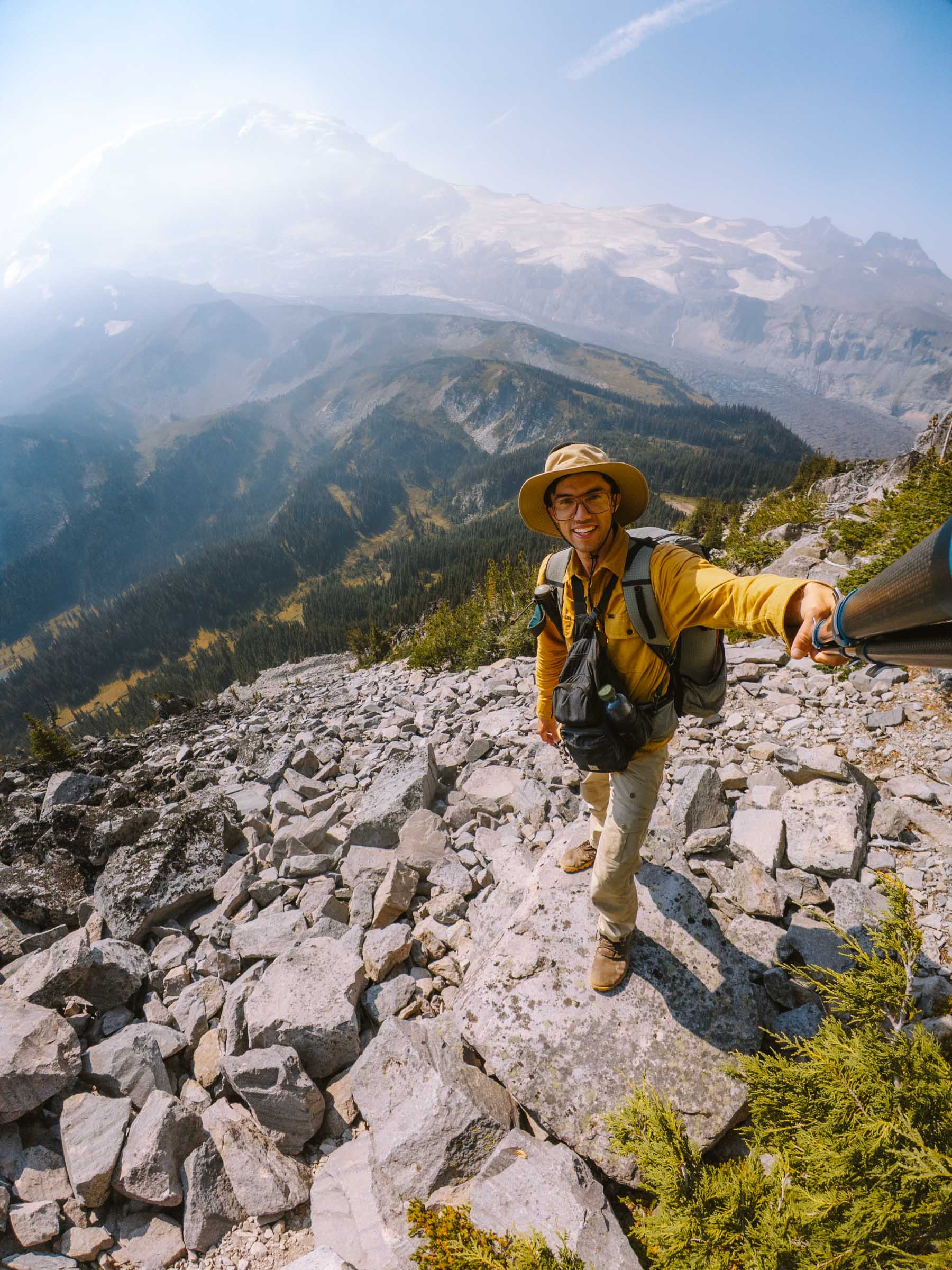 Northern Loop Trail in Mount Rainier: Complete Backpacking Guide 88 trey hiking up old desolate