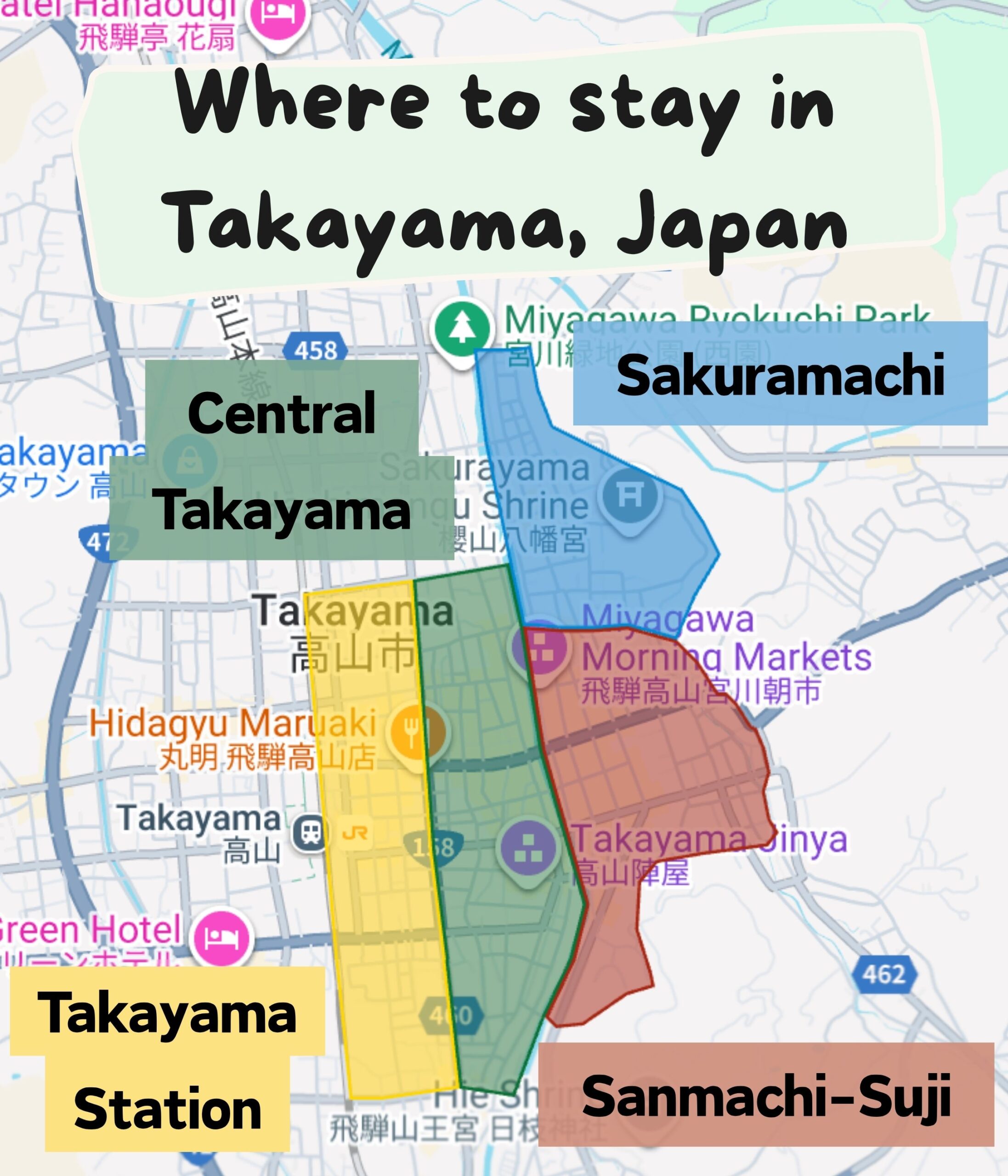 Where to Stay in Takayama: Guide to the Best Areas and Hotels 7 where to stay in takayama map