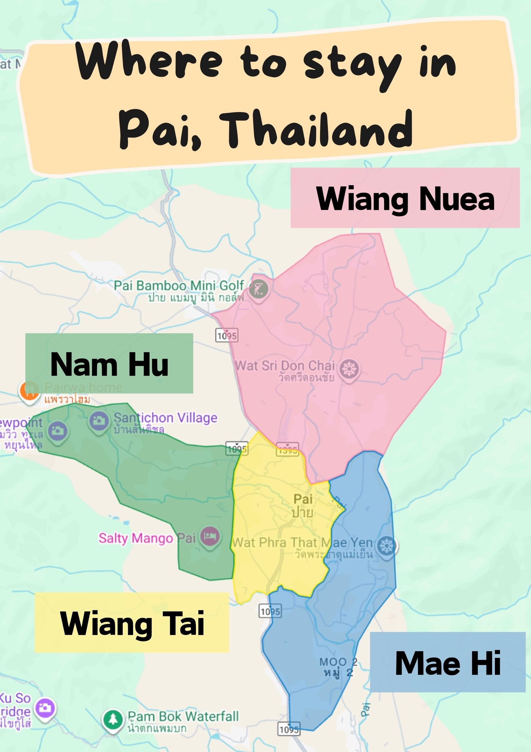 Where to Stay in Pai: Our Guide to the Best Areas and Hotels 4 where to stay in pai thailand map