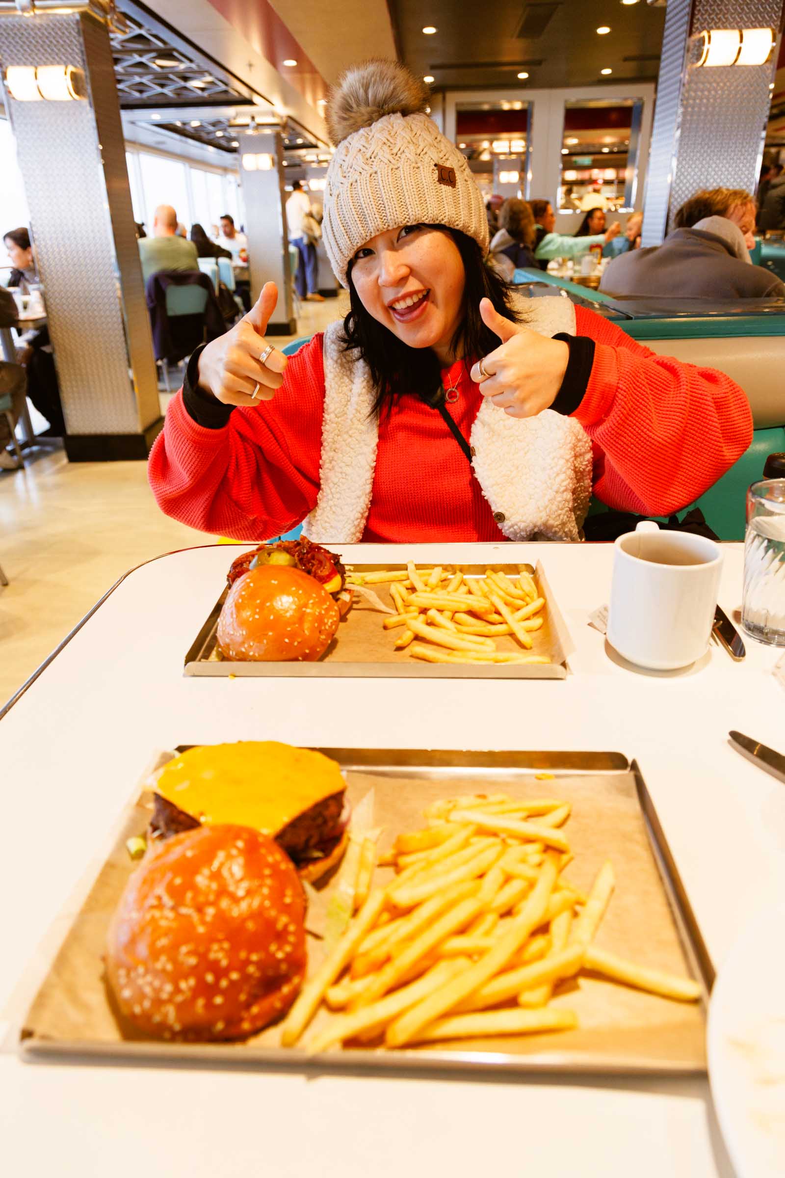 burger at american diner norwegian encore