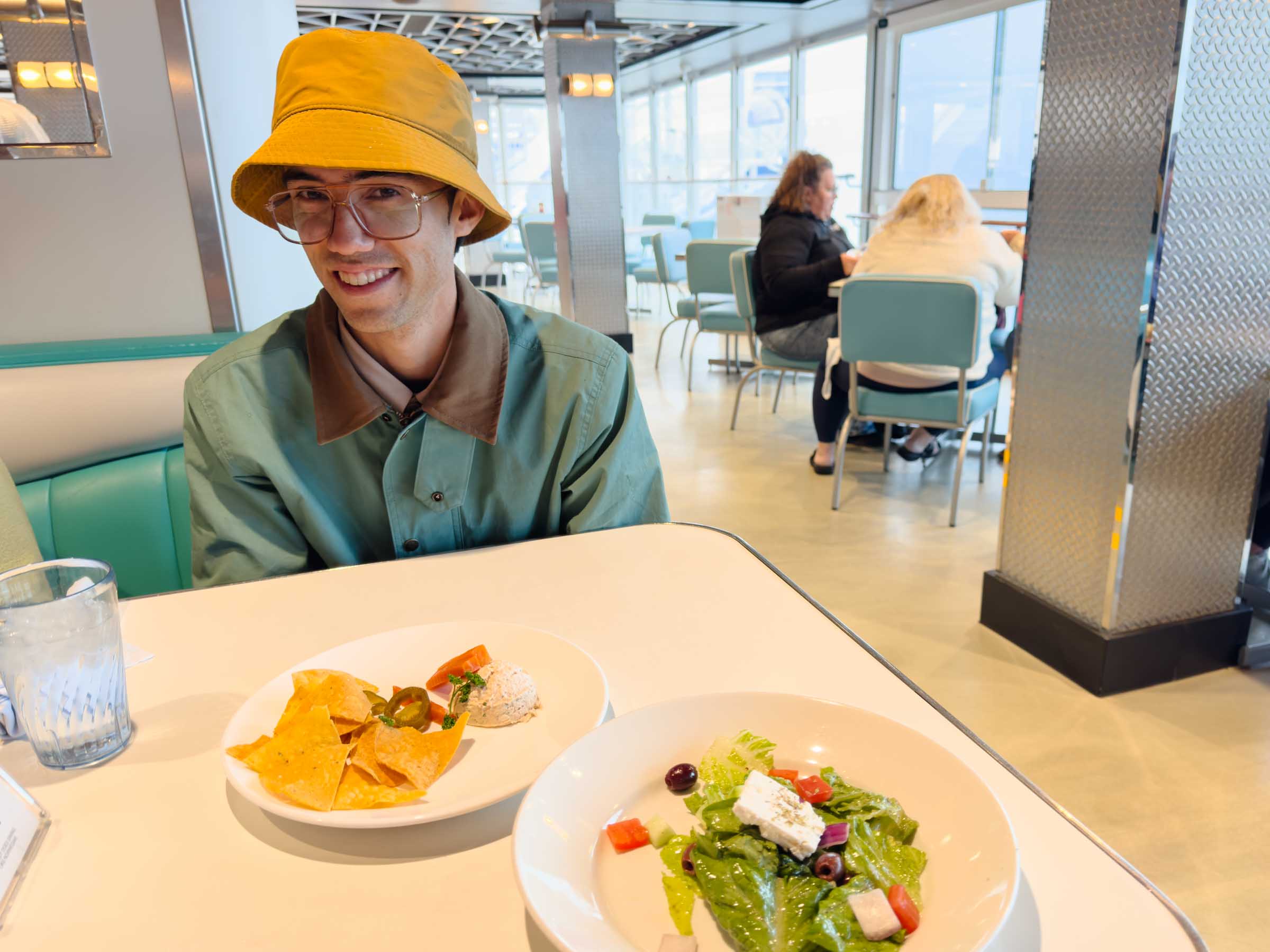 ncl encore american diner salad and fish dip